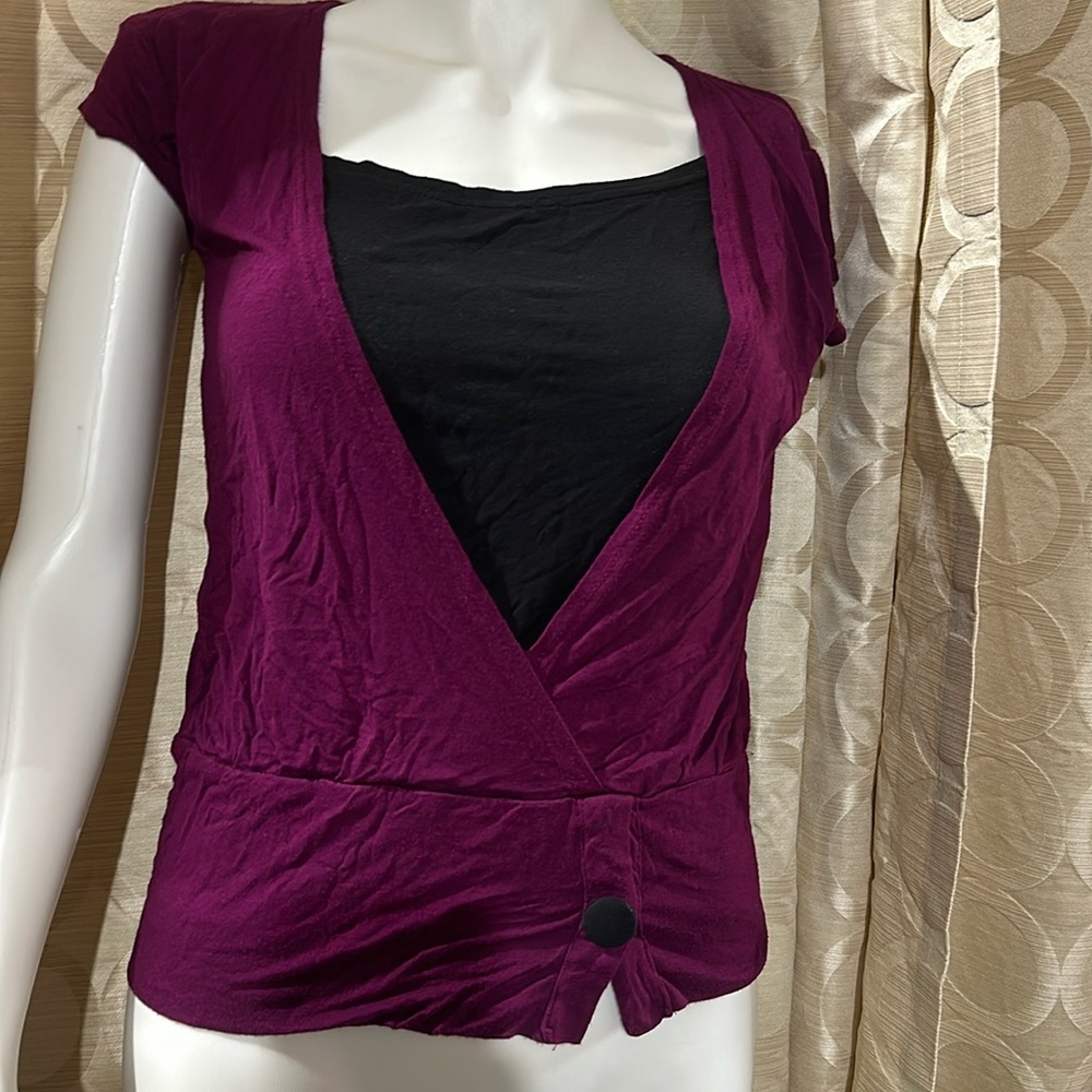 Beryl plum button detail blouse